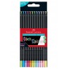 Crayons de Couleur Black Edition Faber Castell : Quantité:12, teintes :Pastelles