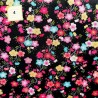 tissus en coton pour patchwork et couture collection - fleurs sur fond noir - : Tissus au mètre:N° 4 PAR 50CM